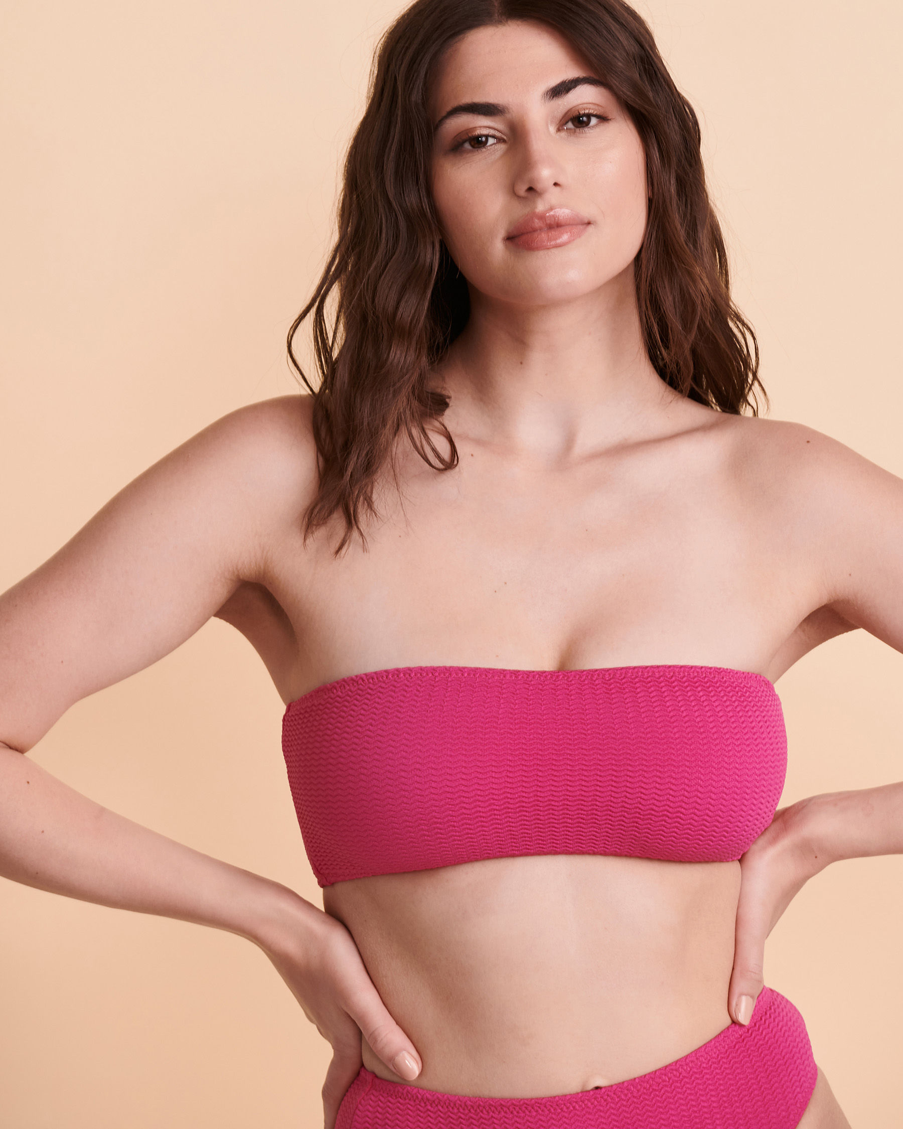 Pink strapless hotsell bikini top