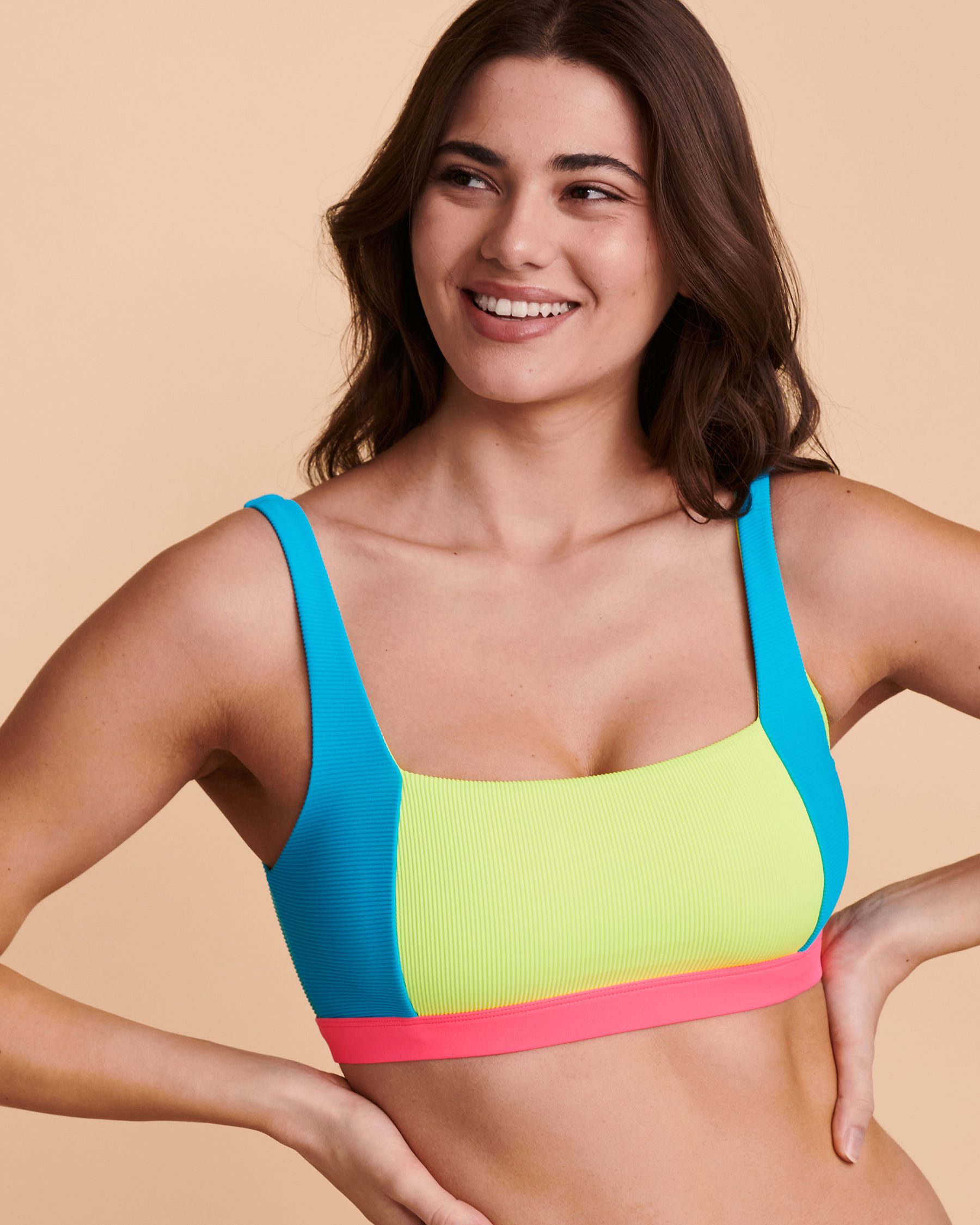 BODY GLOVE D/DD Cup Bralette Bikini Top - Neon blue