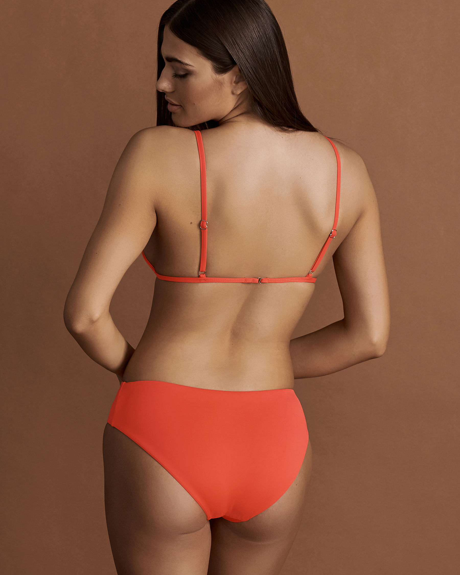 DIPPIN'DAISY'S Triangle Bikini Top Coral Orange D4064 - View2